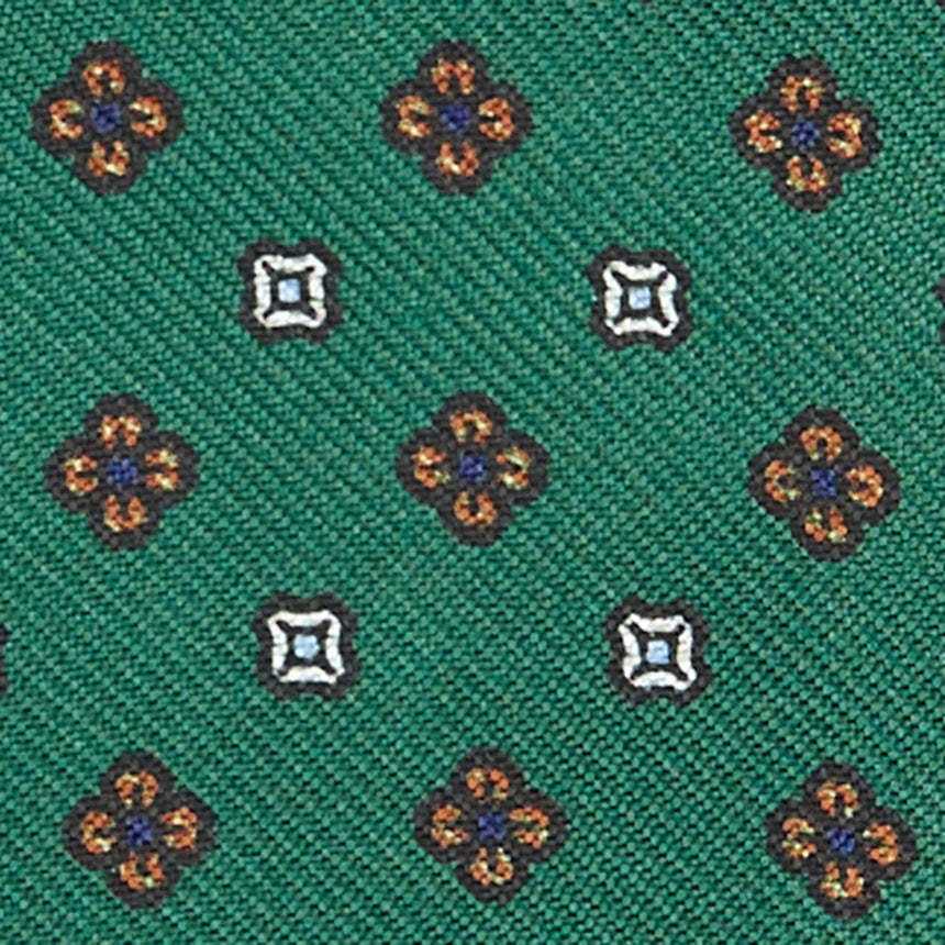 DARK GREEN SILK BOWTIE TO SELF-TIE