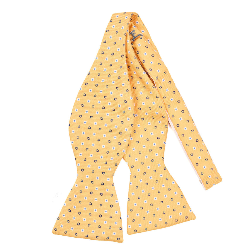 YELLOW SILK BOWTIE TO SELF-TIE
