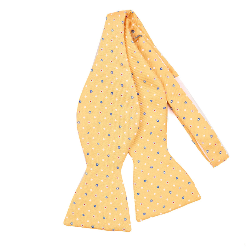 YELLOW SILK BOWTIE TO SELF-TIE
