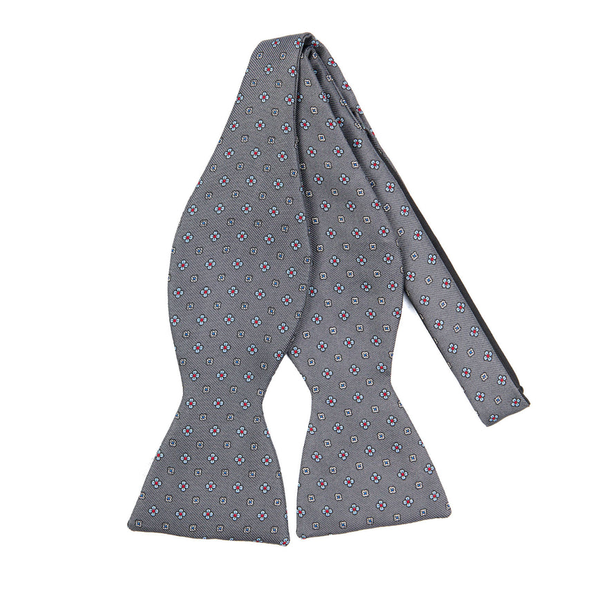 DARK GREY SILK BOWTIE TO SELF-TIE