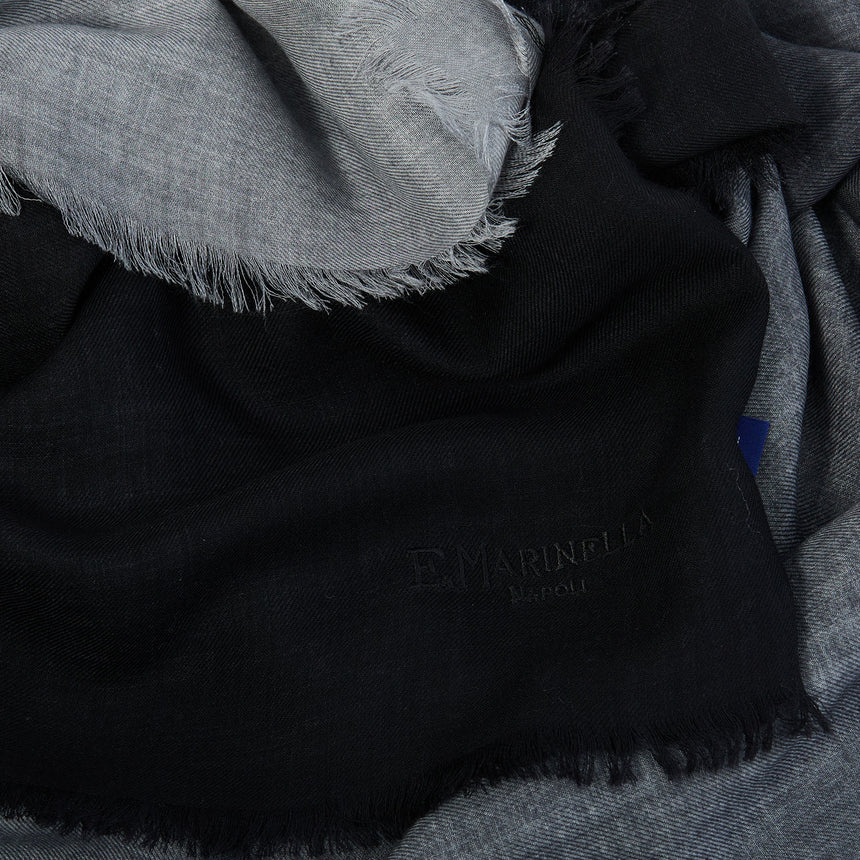 BLACK AND GREY CASHMERE PASHMINA