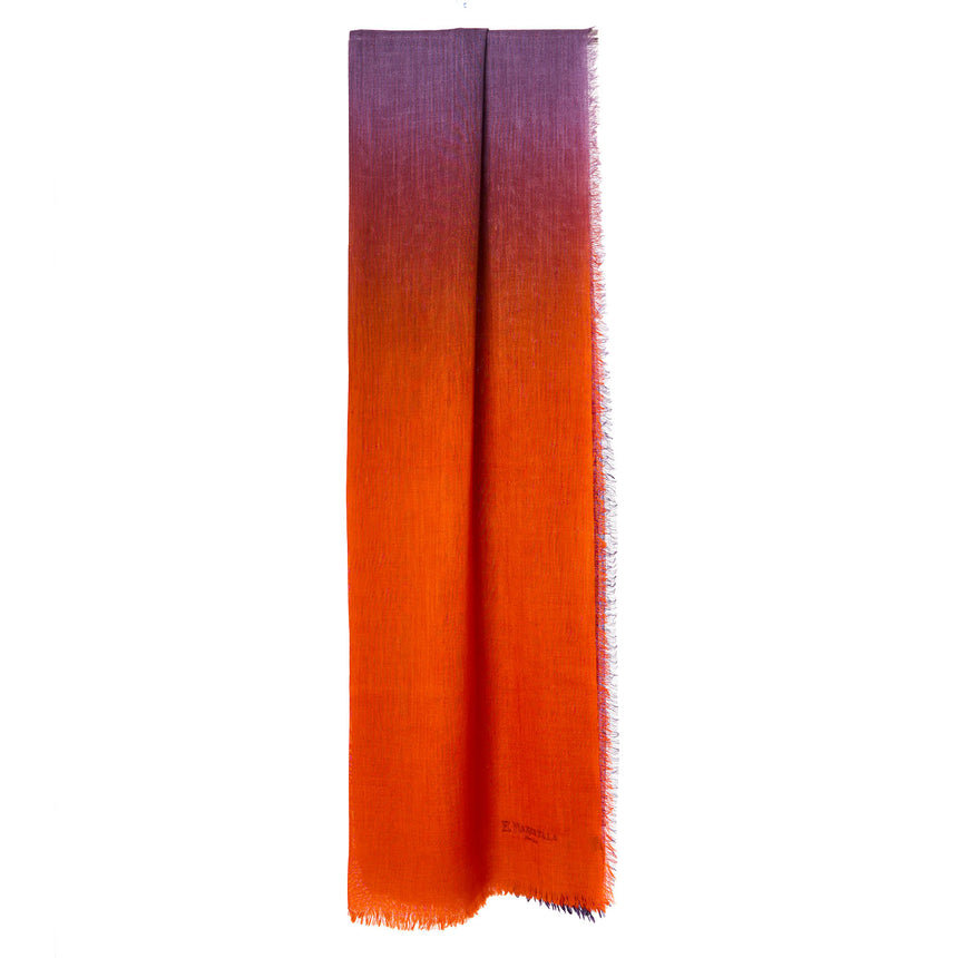 ORANGE AND VIOLET CASHMERE PASHMINA