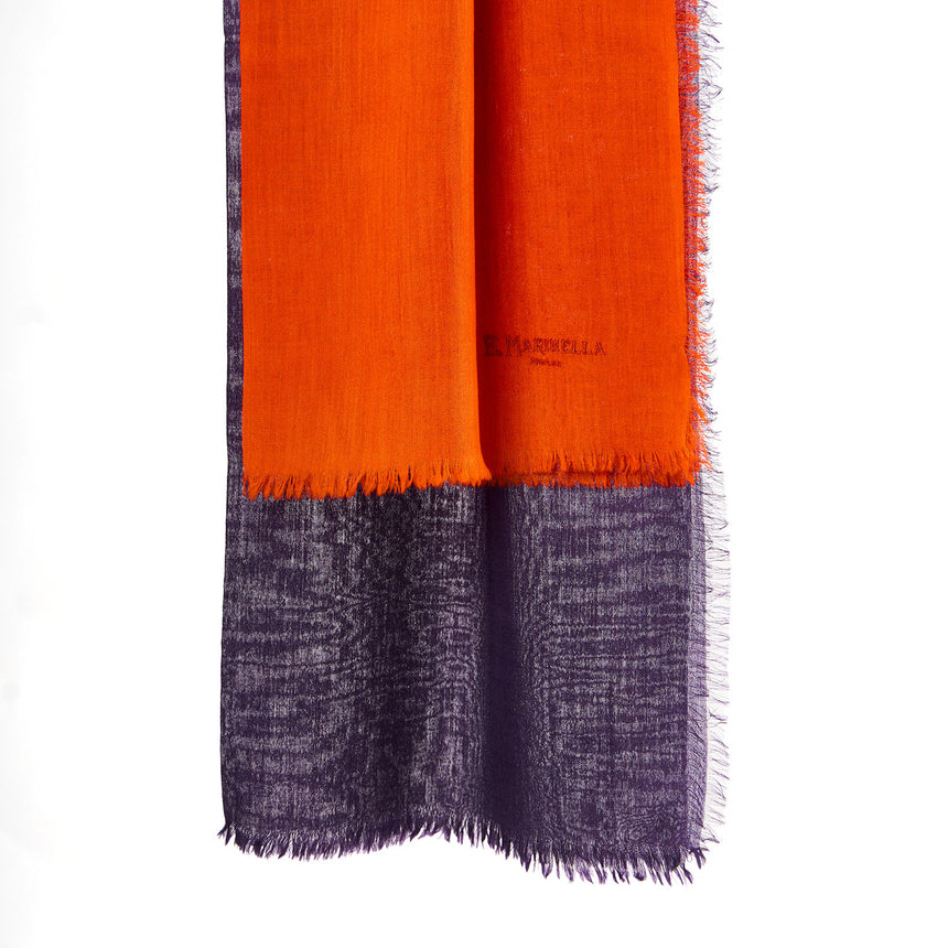 ORANGE AND VIOLET CASHMERE PASHMINA