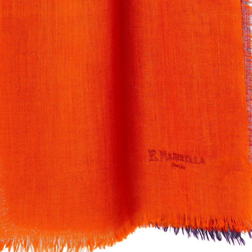 ORANGE AND VIOLET CASHMERE PASHMINA