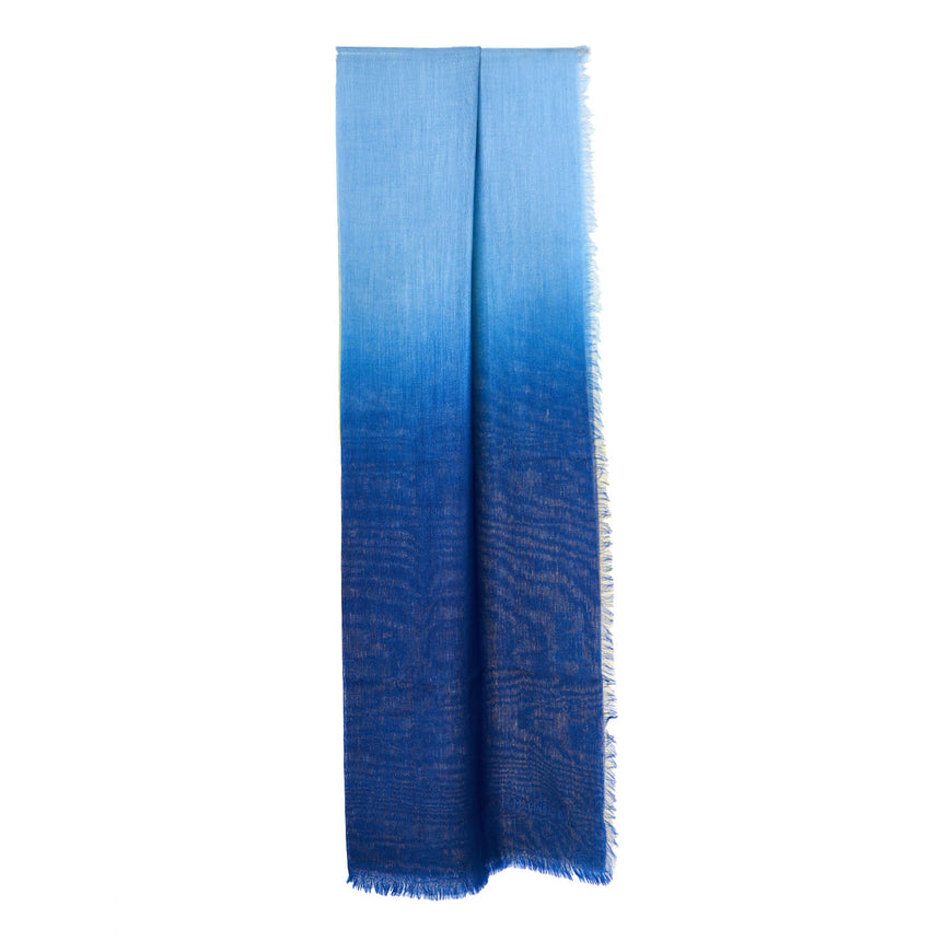 PASHMINA BLU E GIALLA EFFETTO SFUMATO