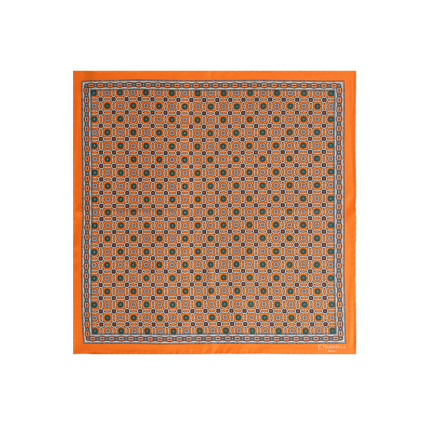 POCHETTE DA TASCHINO IN SETA STAMPATA ARANCIONE