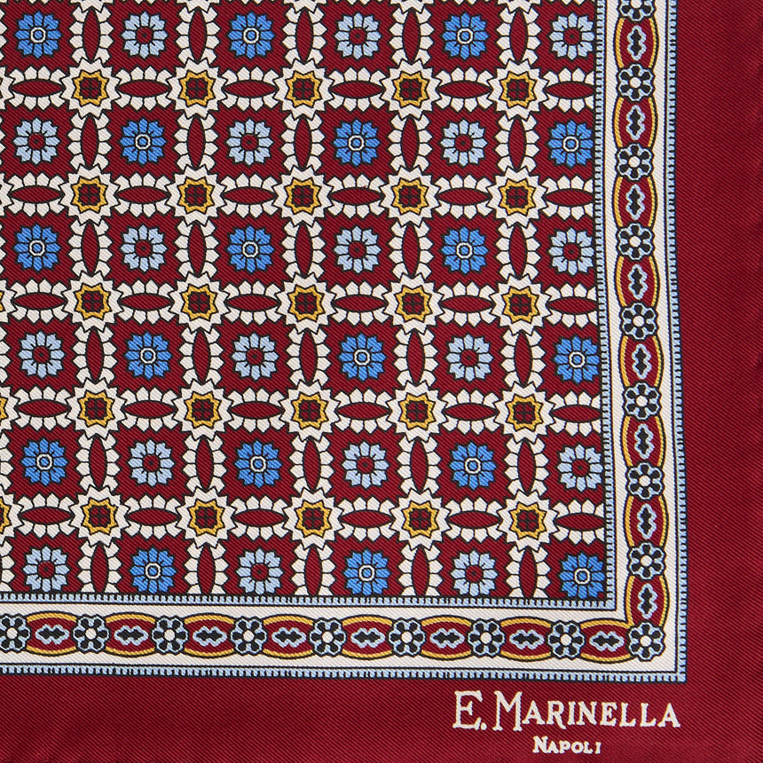 POCHETTE DA TASCHINO IN SETA STAMPATA BORDEAUX