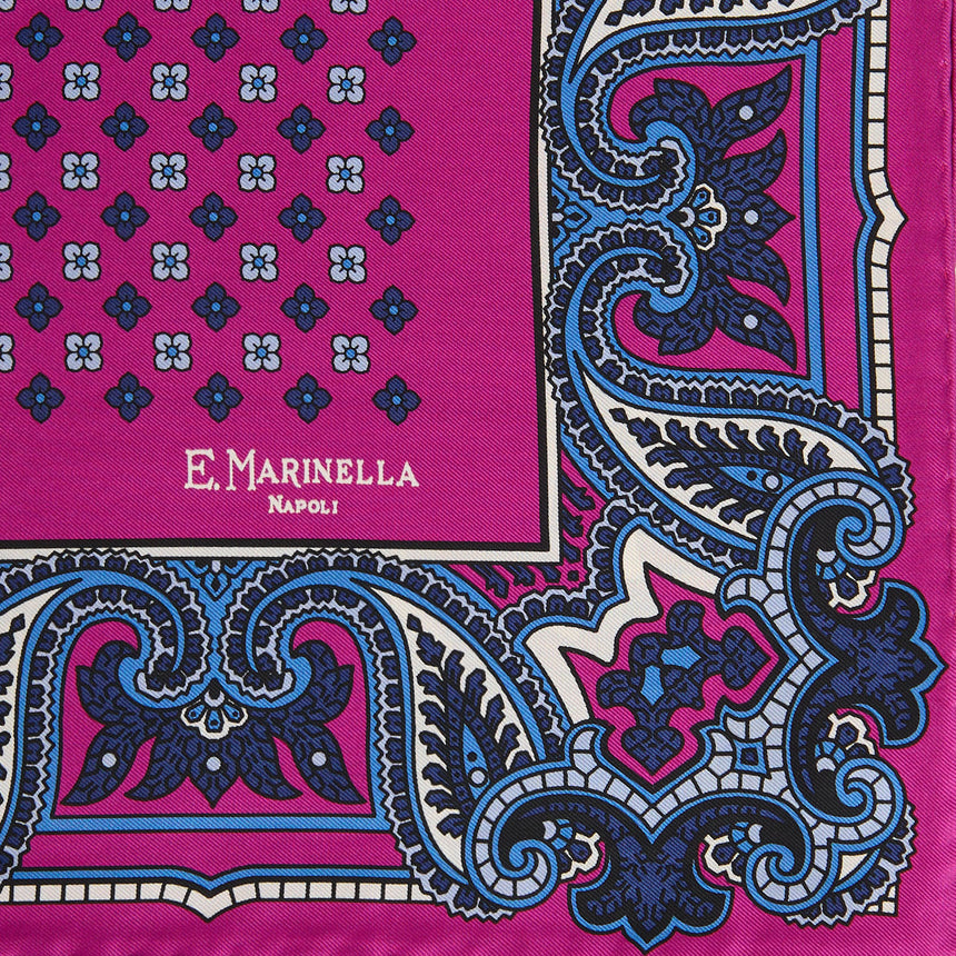 POCHETTE DA TASCHINO IN SETA STAMPATA FUCSIA