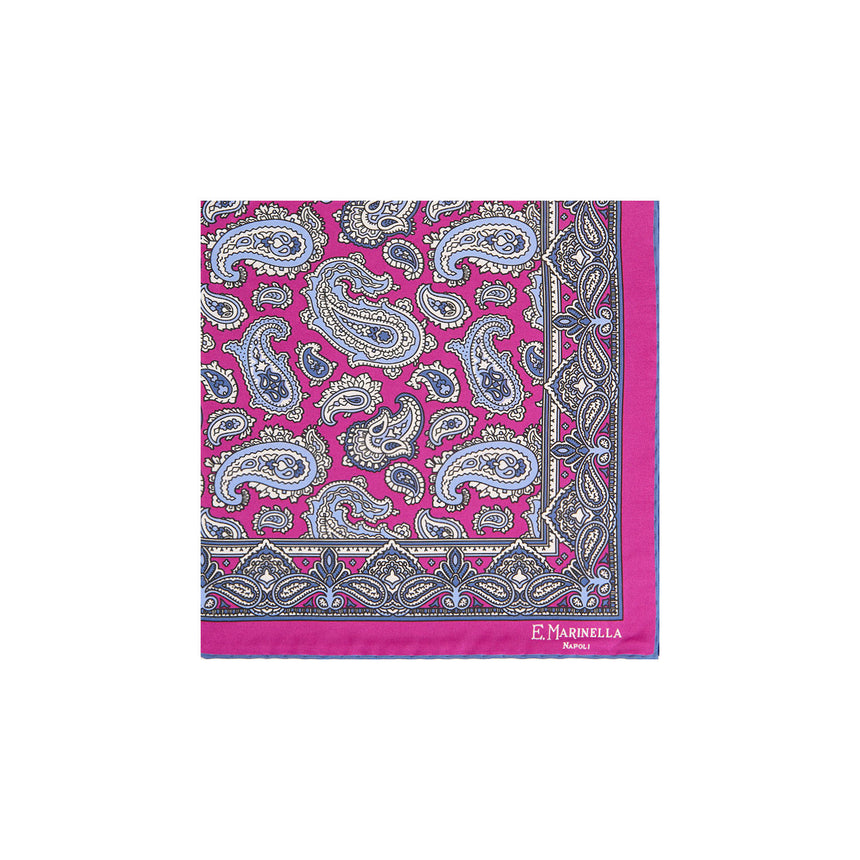 POCHETTE DA TASCHINO IN SETA STAMPATA FUCSIA