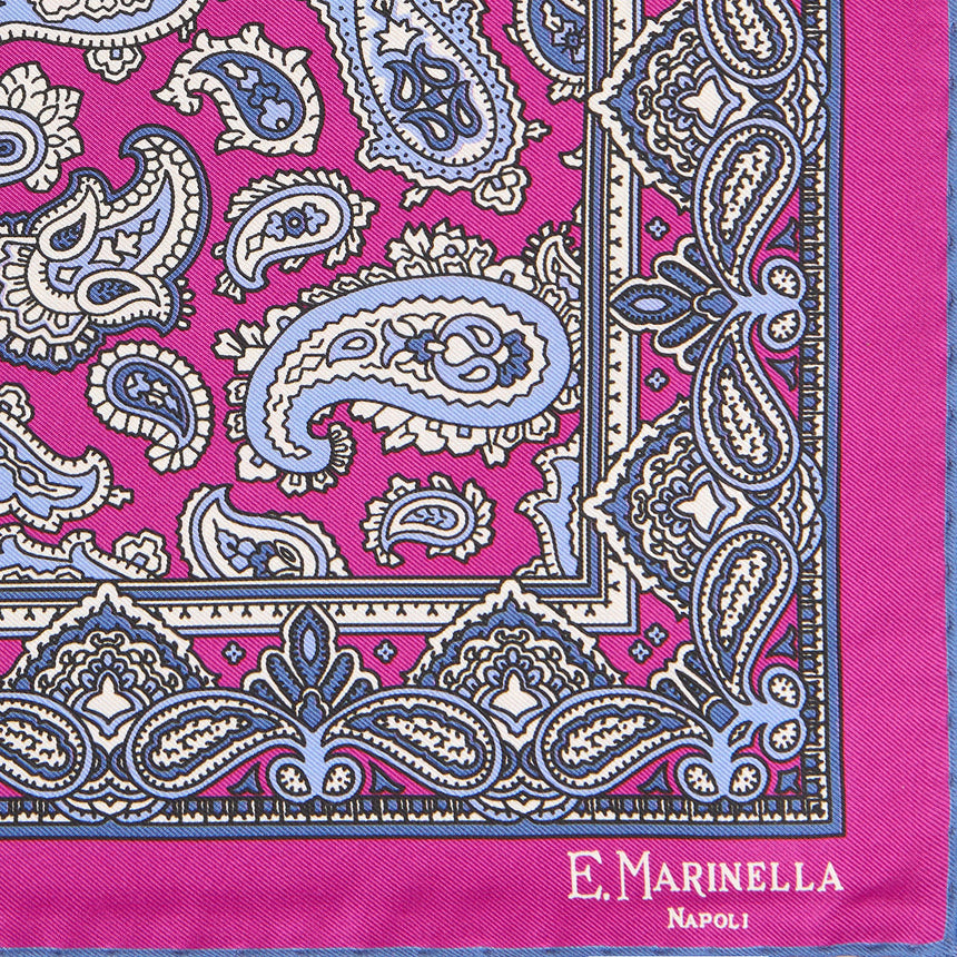 POCHETTE DA TASCHINO IN SETA STAMPATA FUCSIA