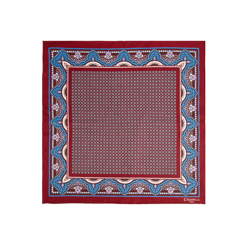 POCHETTE DA TASCHINO IN SETA STAMPATA BORDEAUX