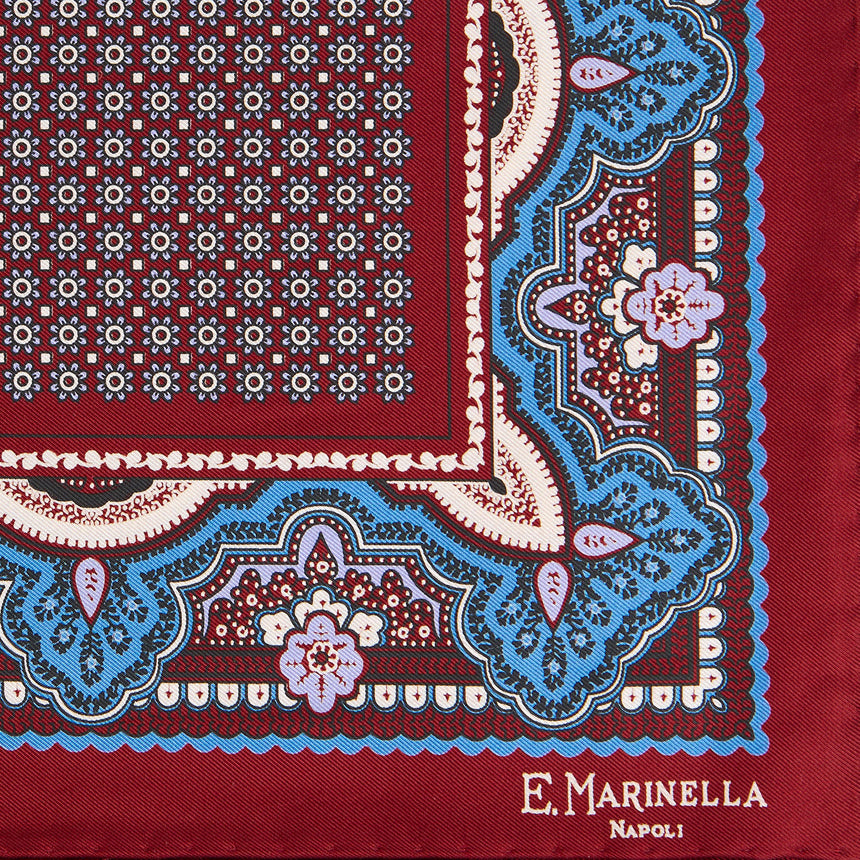 POCHETTE DA TASCHINO IN SETA STAMPATA BORDEAUX