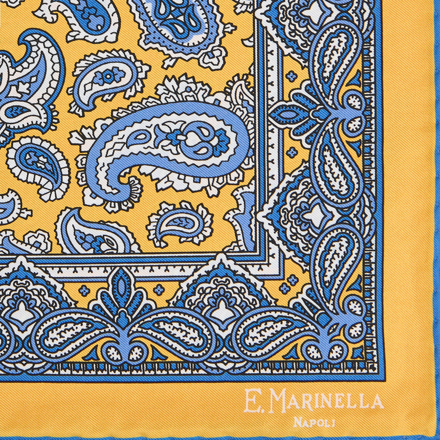 POCHETTE DA TASCHINO IN SETA STAMPATA GIALLA