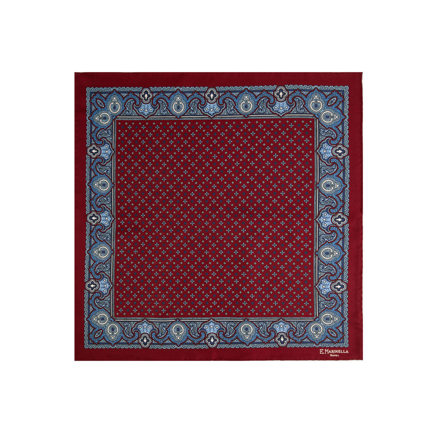 POCHETTE DA TASCHINO IN SETA STAMPATA BORDEAUX