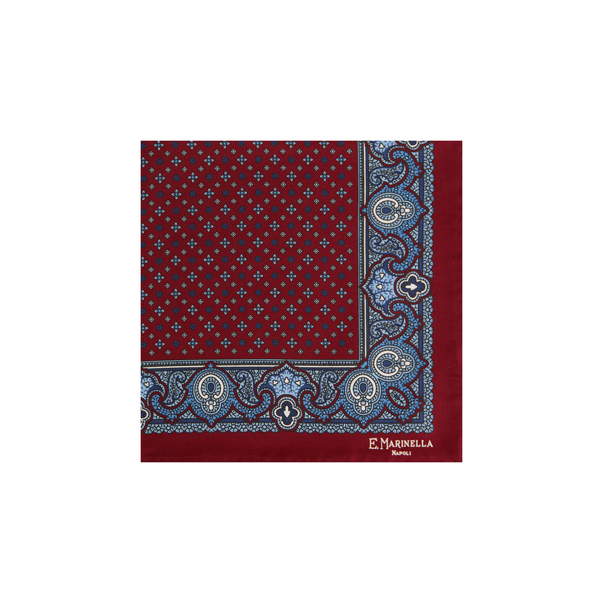 POCHETTE DA TASCHINO IN SETA STAMPATA BORDEAUX