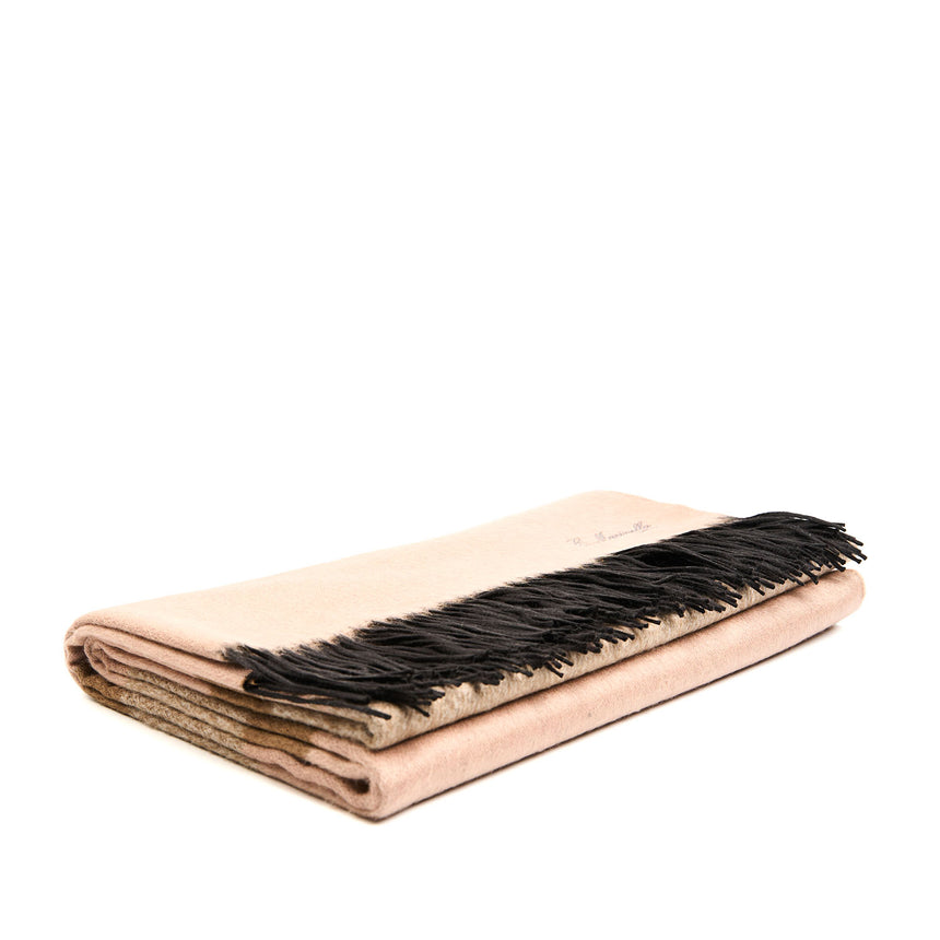 PINK AND CAMEL SILK AND CASHMERE THROW