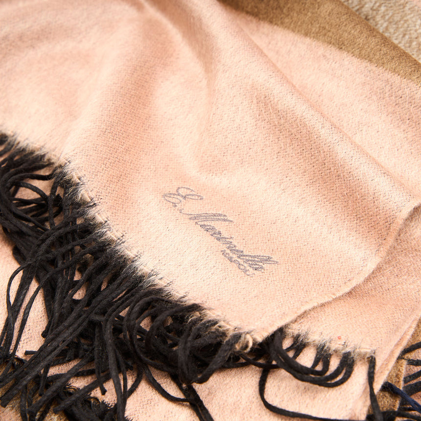 PINK AND CAMEL SILK AND CASHMERE THROW