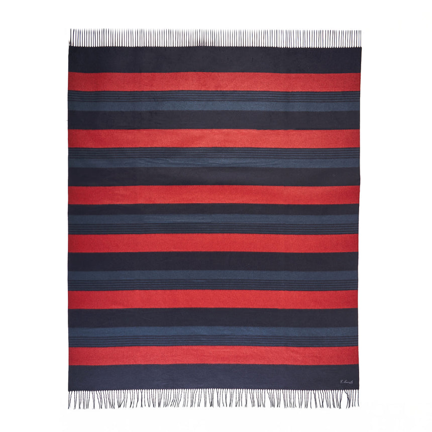 PLAID BLU E ROSSO IN SETA E CASHMERE