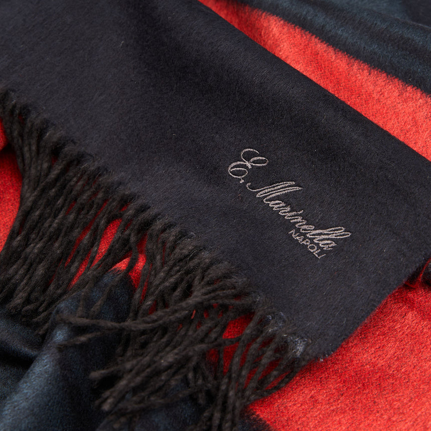 PLAID BLU E ROSSO IN SETA E CASHMERE