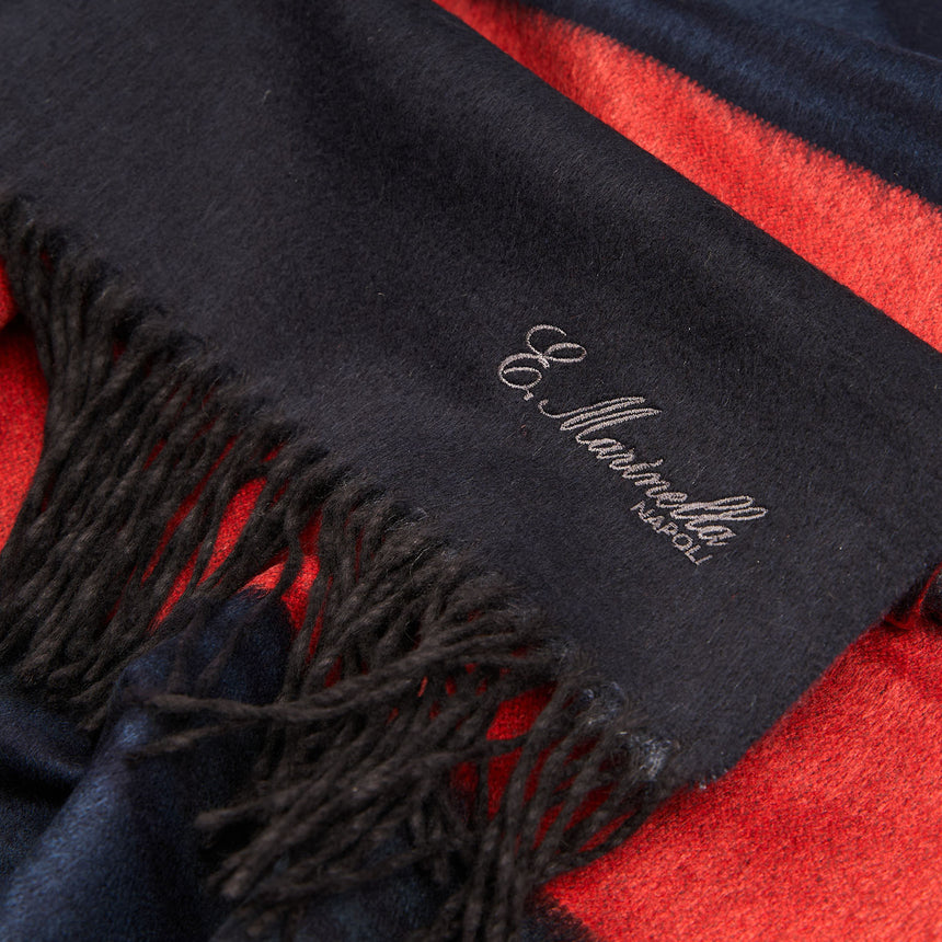 PLAID BLU E GRIGIO IN SETA E CASHMERE