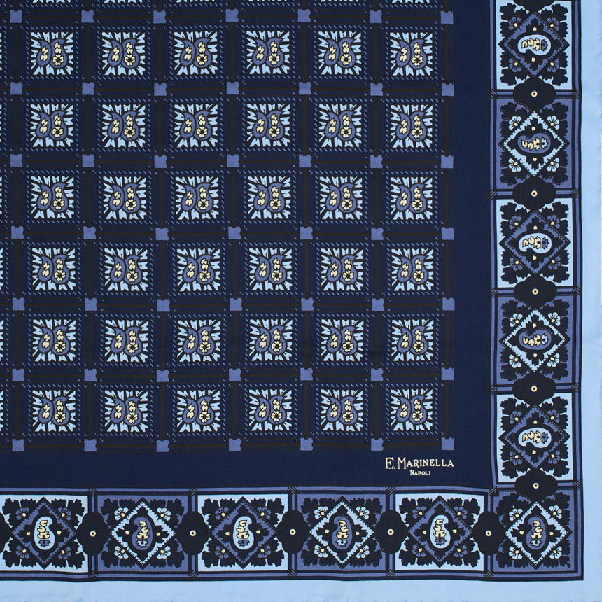 DARK BLUE SILK SCARF 65