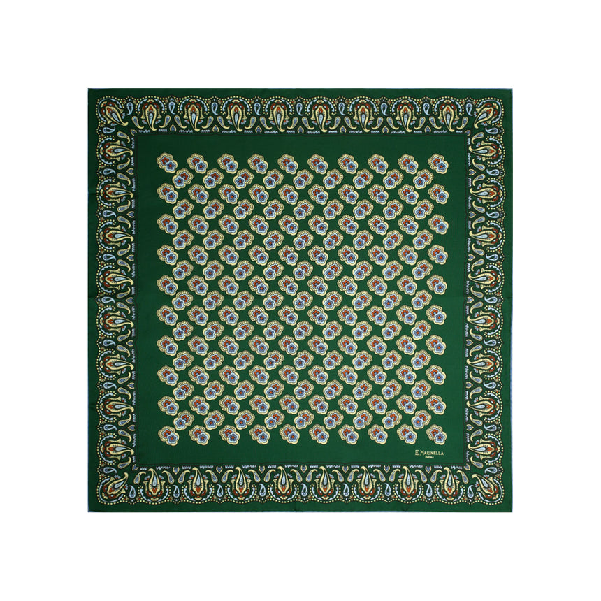 DARK GREEN SILK SCARF 65