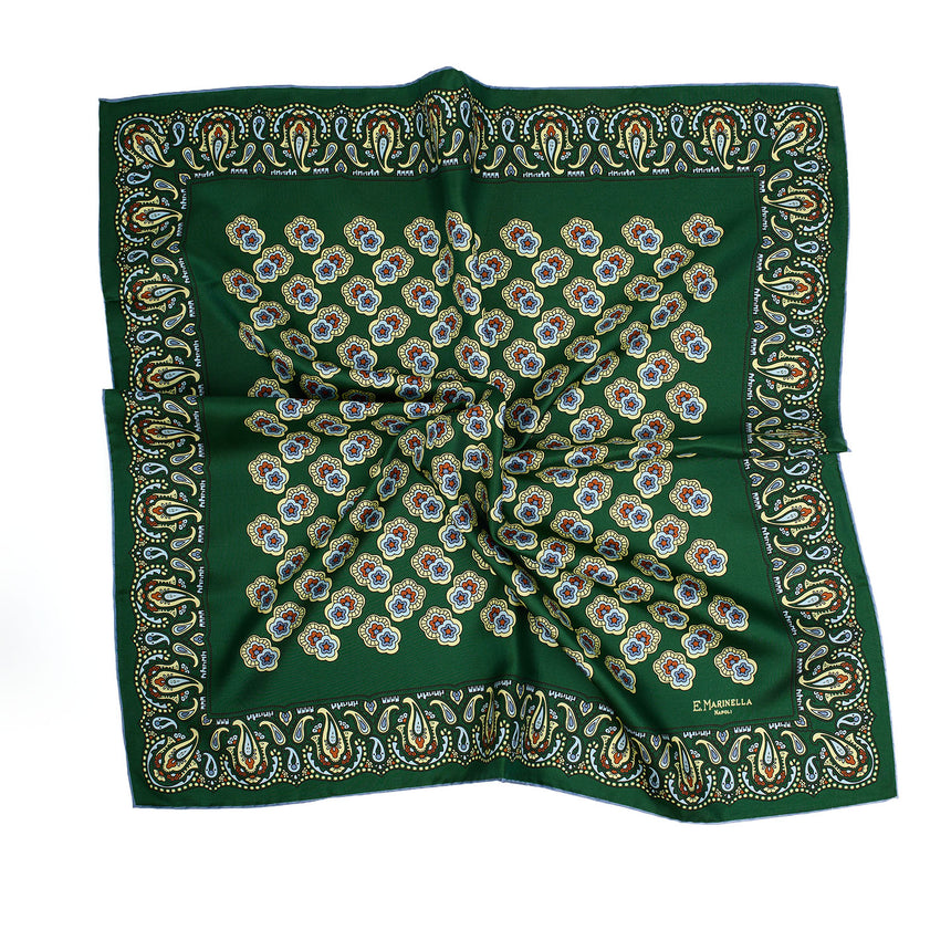 DARK GREEN SILK SCARF 65
