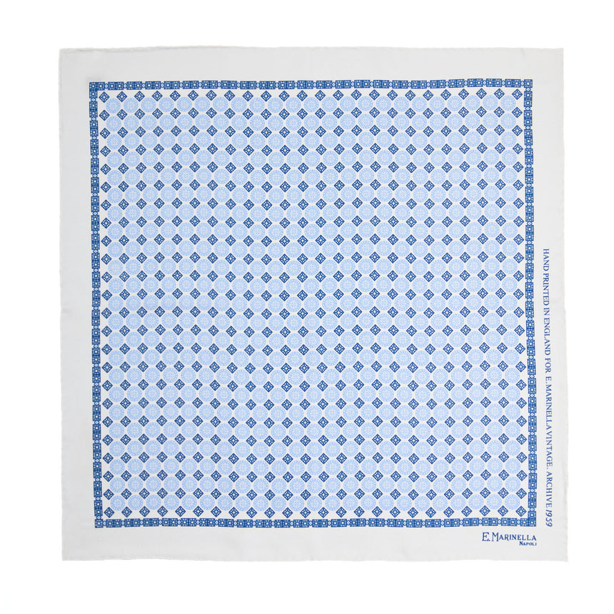 POCHETTE DA TASCHINO IN SETA STAMPATA A MANO BIANCA