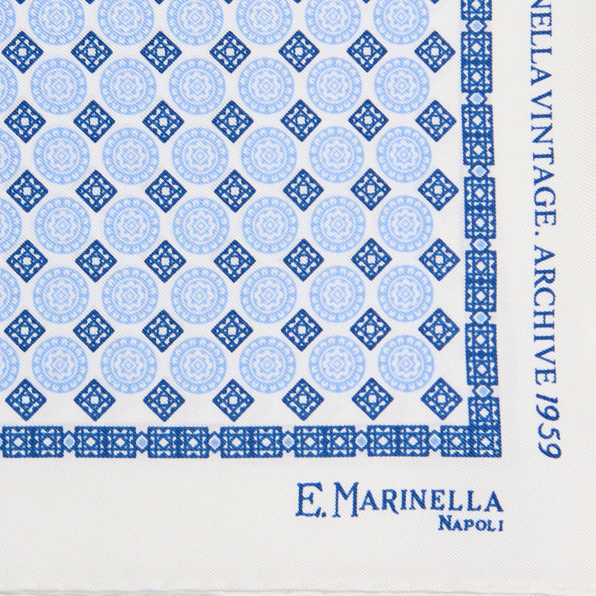 POCHETTE DA TASCHINO IN SETA STAMPATA A MANO BIANCA