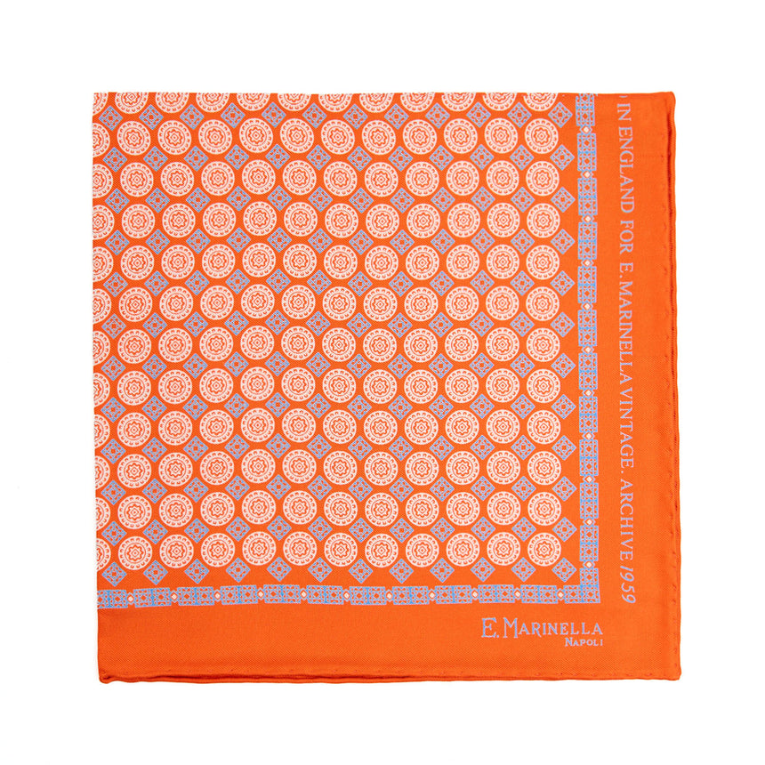 POCHETTE DA TASCHINO IN SETA STAMPATA A MANO ARANCIONE