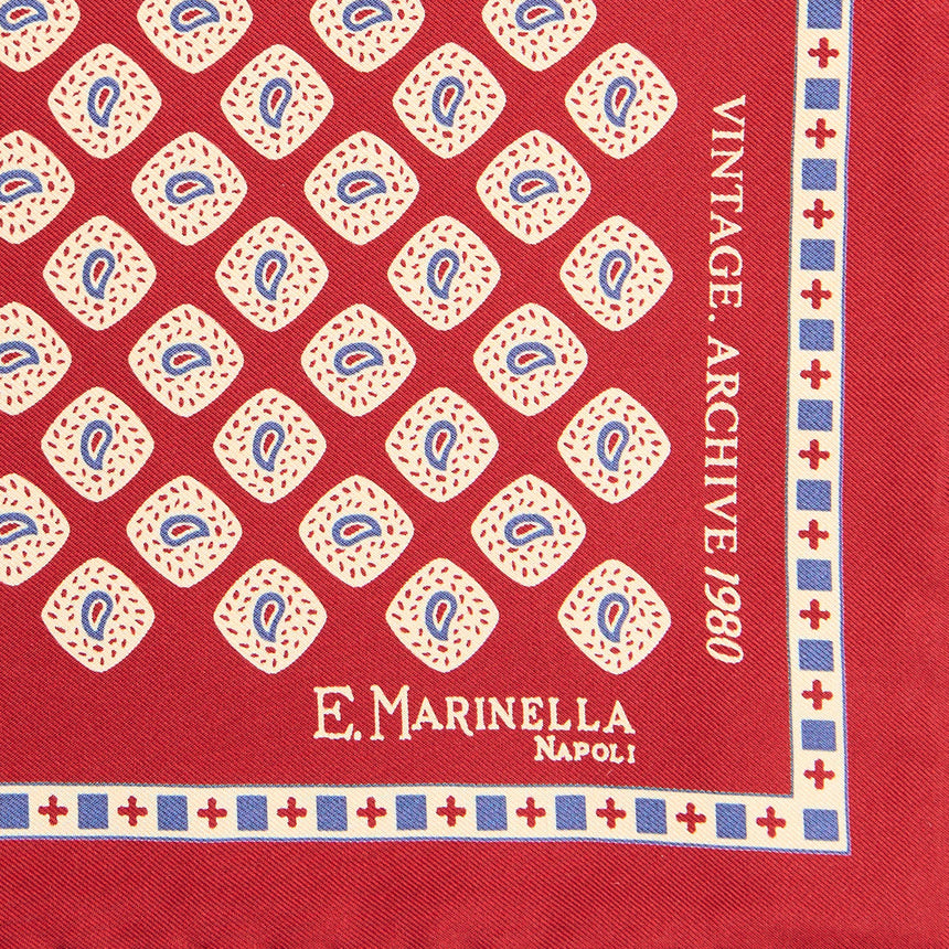 POCHETTE DA TASCHINO IN SETA STAMPATA A MANO BORDEAUX