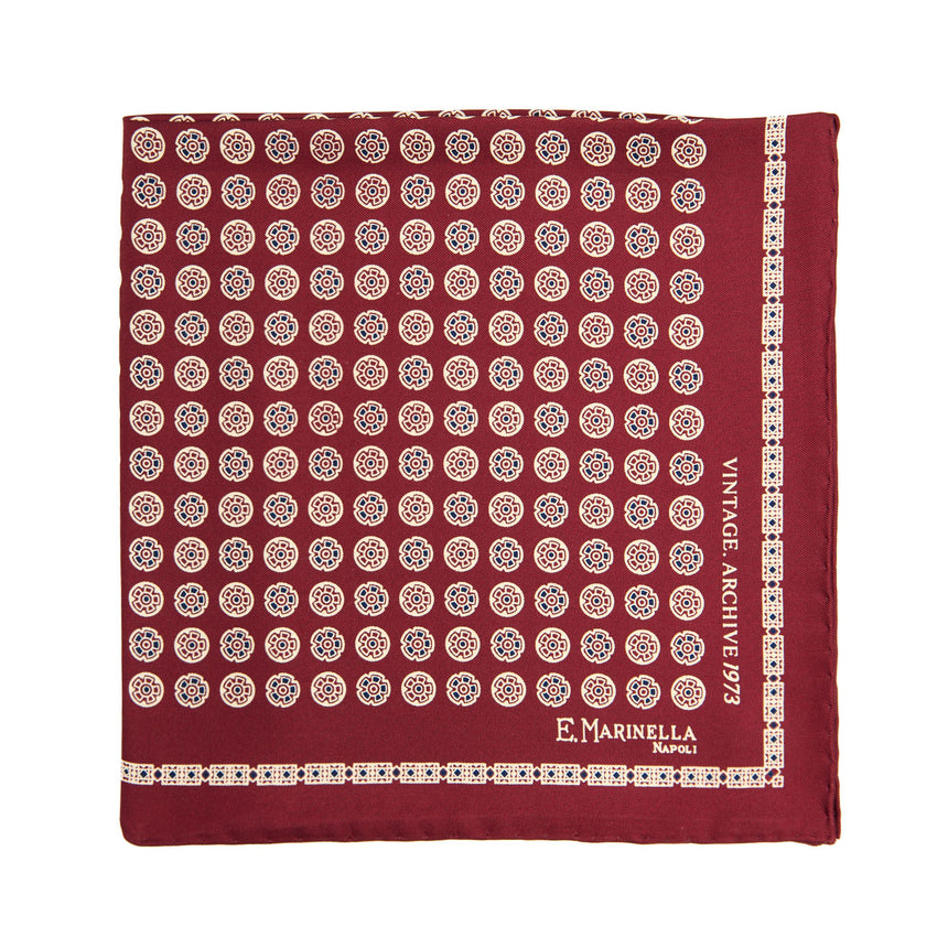 POCHETTE DA TASCHINO IN SETA STAMPATA A MANO BORDEAUX