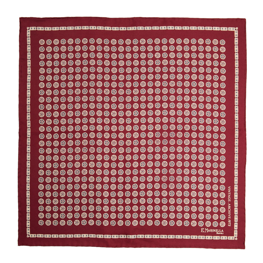 POCHETTE DA TASCHINO IN SETA STAMPATA A MANO BORDEAUX