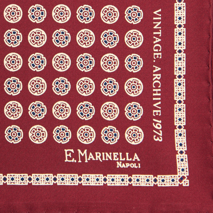 POCHETTE DA TASCHINO IN SETA STAMPATA A MANO BORDEAUX