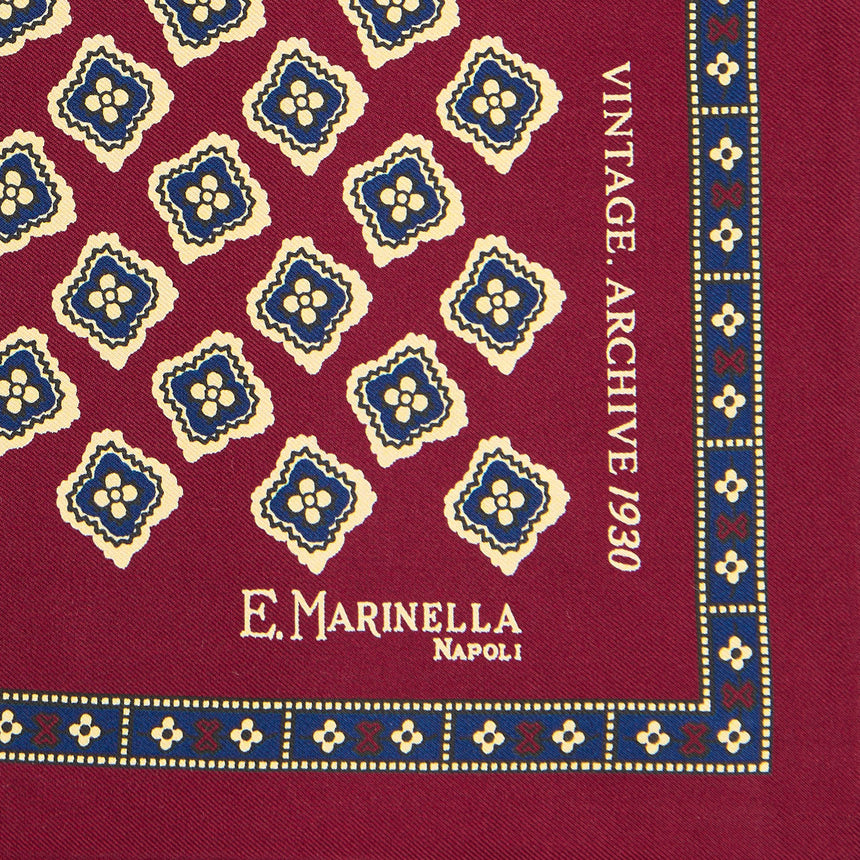 POCHETTE DA TASCHINO IN SETA STAMPATA A MANO BORDEAUX