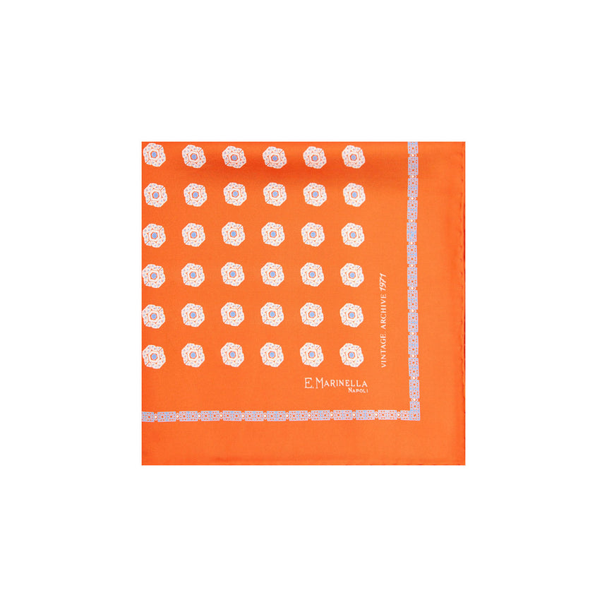 POCHETTE DA TASCHINO IN SETA STAMPATA A MANO ARANCIONE