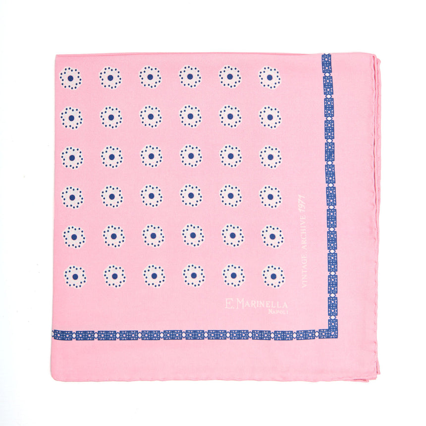 POCHETTE DA TASCHINO IN SETA STAMPATA A MANO ROSA