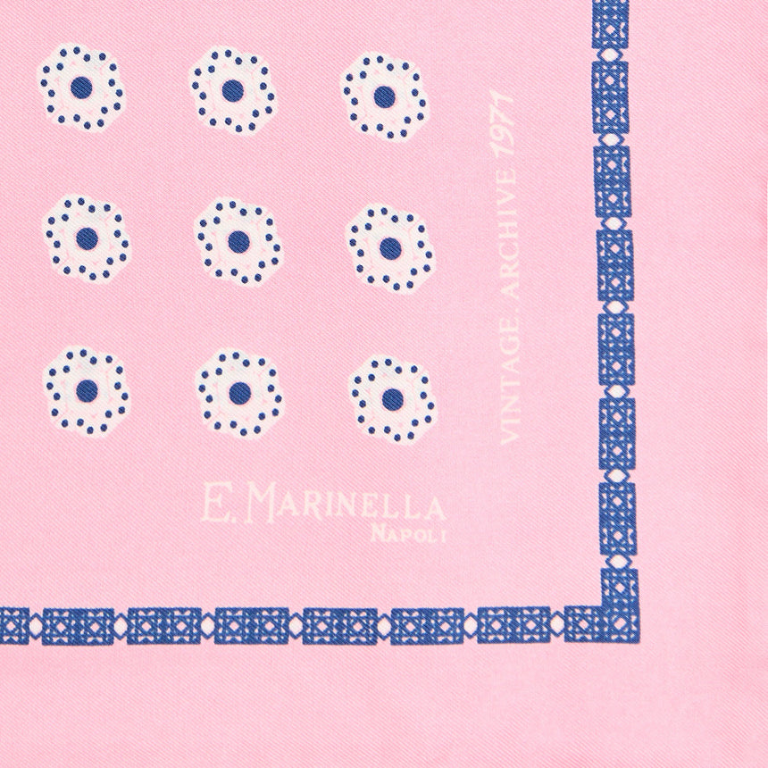 POCHETTE DA TASCHINO IN SETA STAMPATA A MANO ROSA