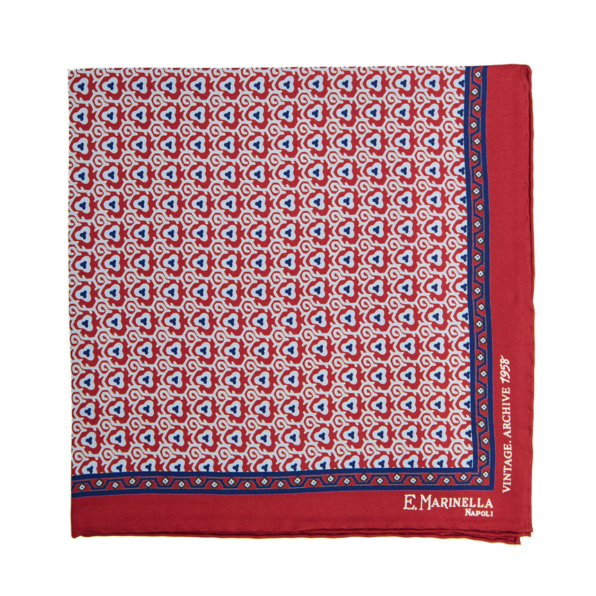 POCHETTE DA TASCHINO IN SETA STAMPATA A MANO BORDEAUX