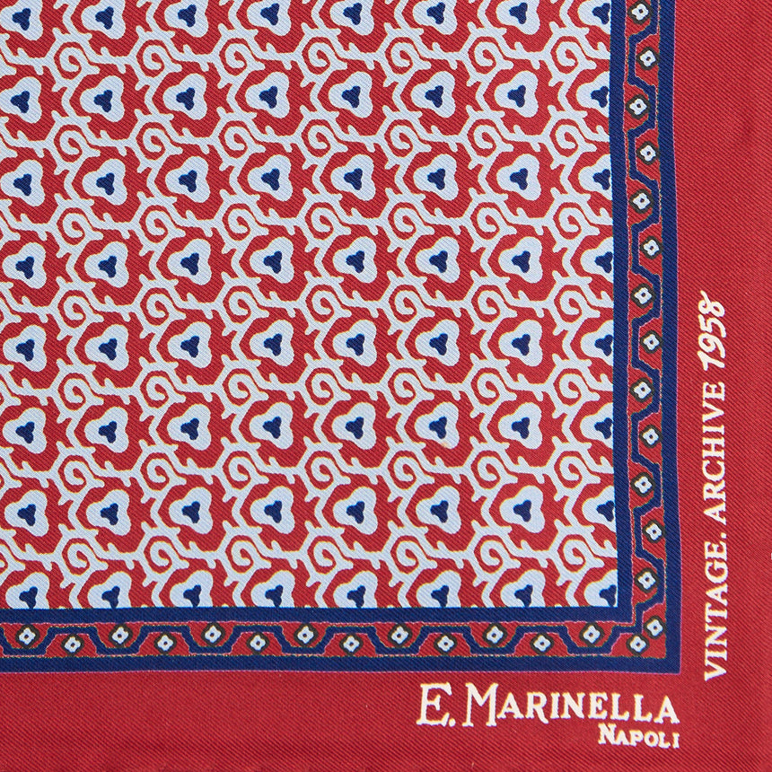 POCHETTE DA TASCHINO IN SETA STAMPATA A MANO BORDEAUX