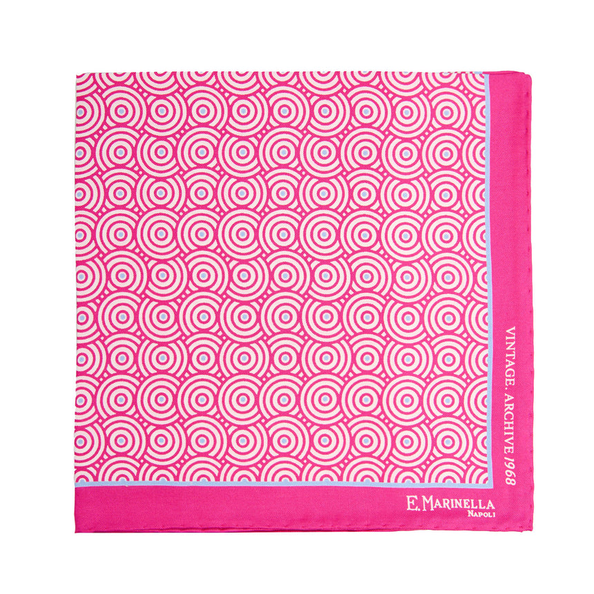 POCHETTE DA TASCHINO IN SETA STAMPATA A MANO FUCSIA