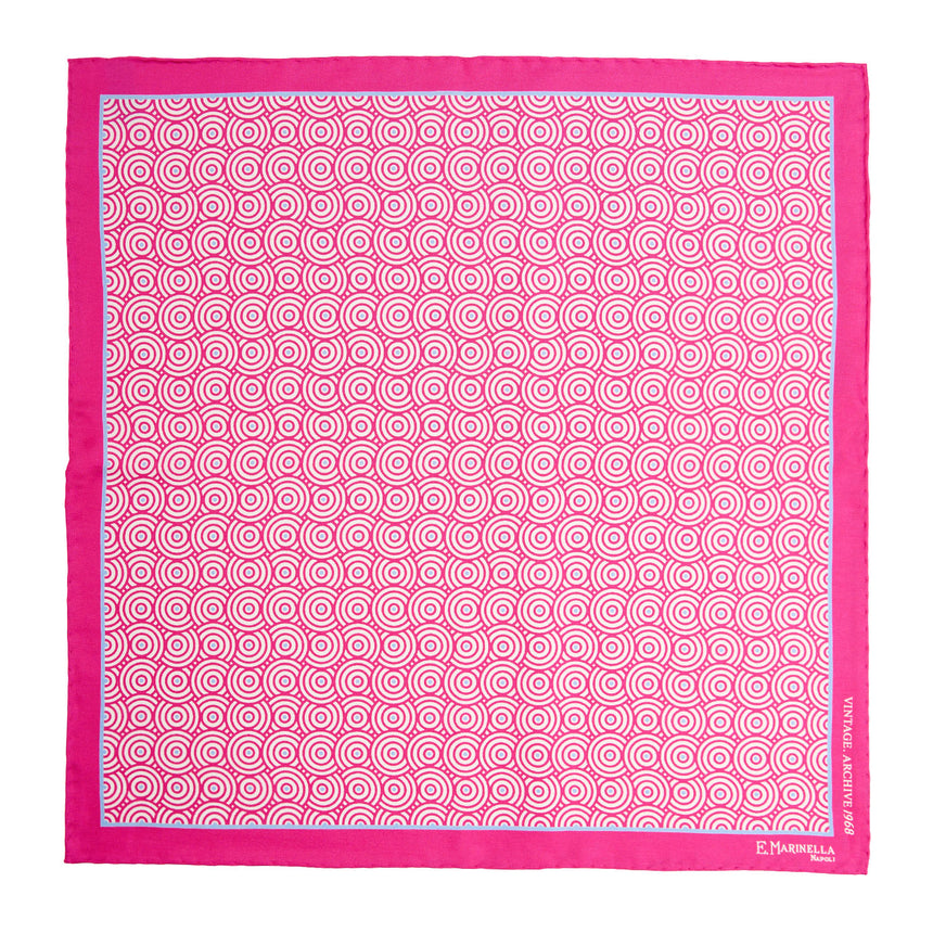 POCHETTE DA TASCHINO IN SETA STAMPATA A MANO FUCSIA