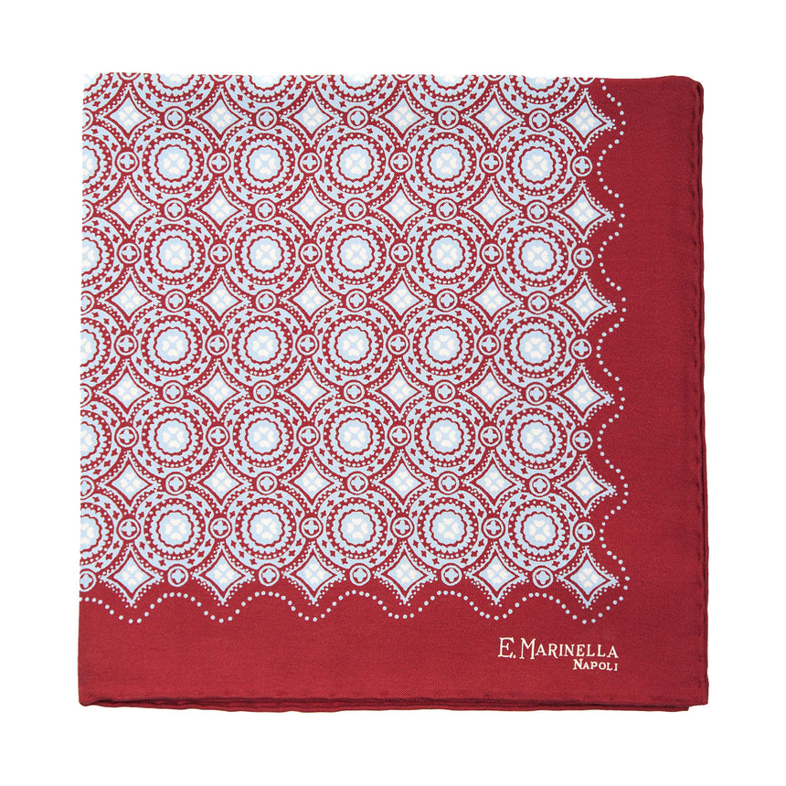 POCHETTE DA TASCHINO IN SETA STAMPATA A MANO BORDEAUX