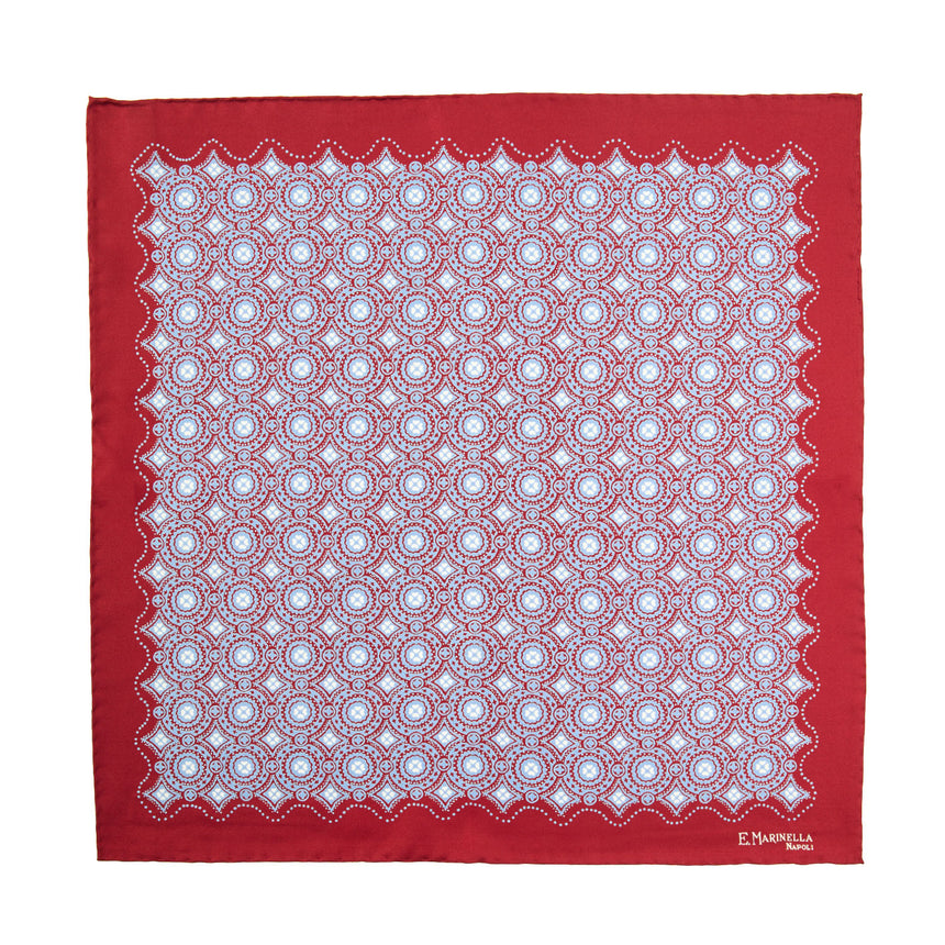 POCHETTE DA TASCHINO IN SETA STAMPATA A MANO BORDEAUX