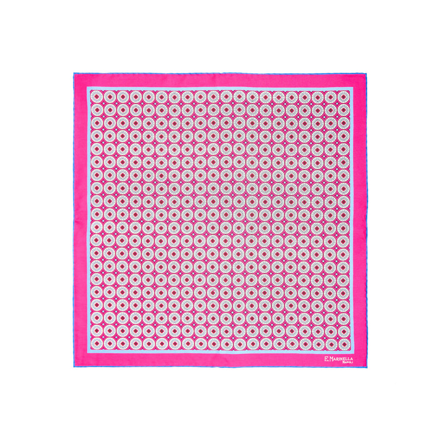 POCHETTE DA TASCHINO IN SETA STAMPATA A MANO FUCSIA