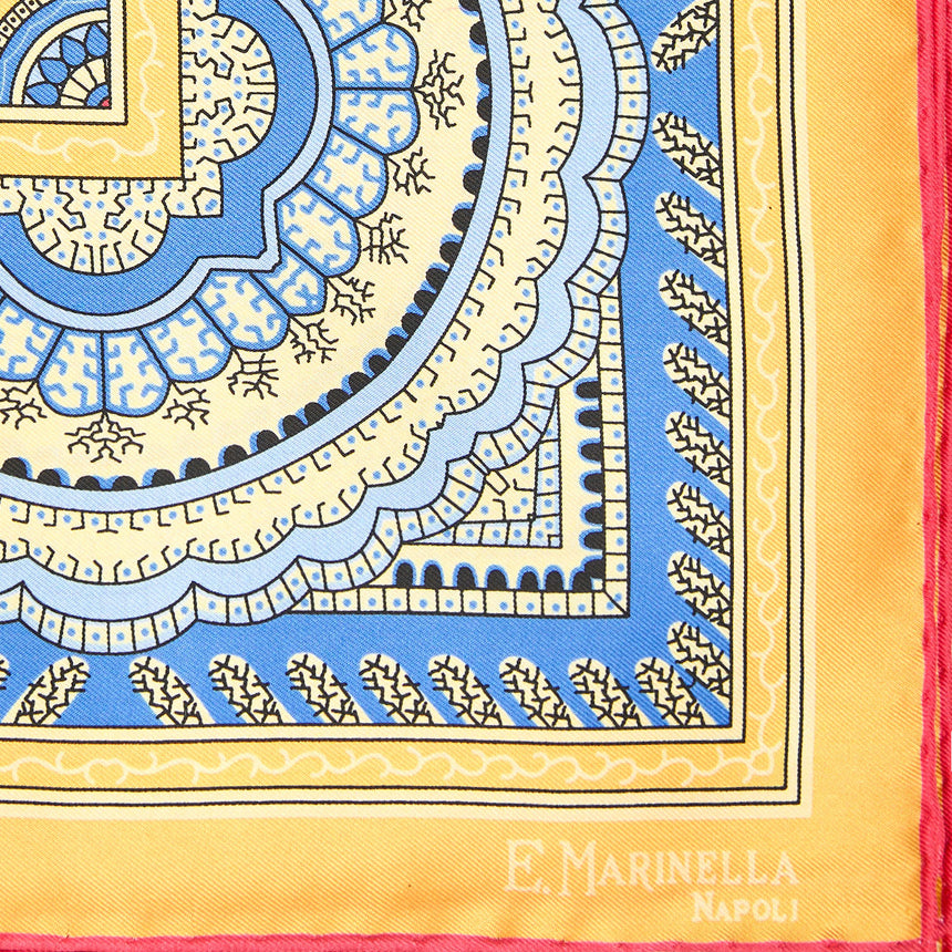 POCHETTE DA TASCHINO IN SETA STAMPATA A MANO GIALLA