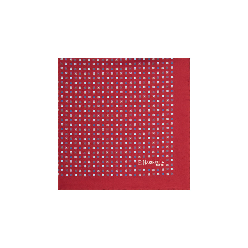 POCHETTE DA TASCHINO IN SETA STAMPATA A MANO BORDEAUX
