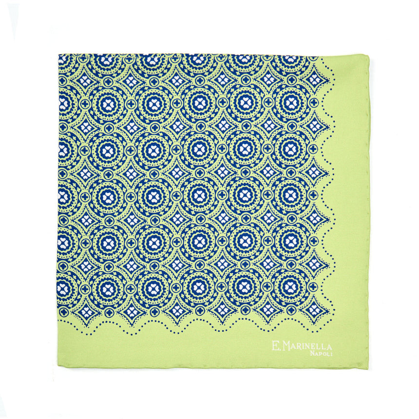 POCHETTE DA TASCHINO IN SETA STAMPATA A MANO VERDE CHIARO