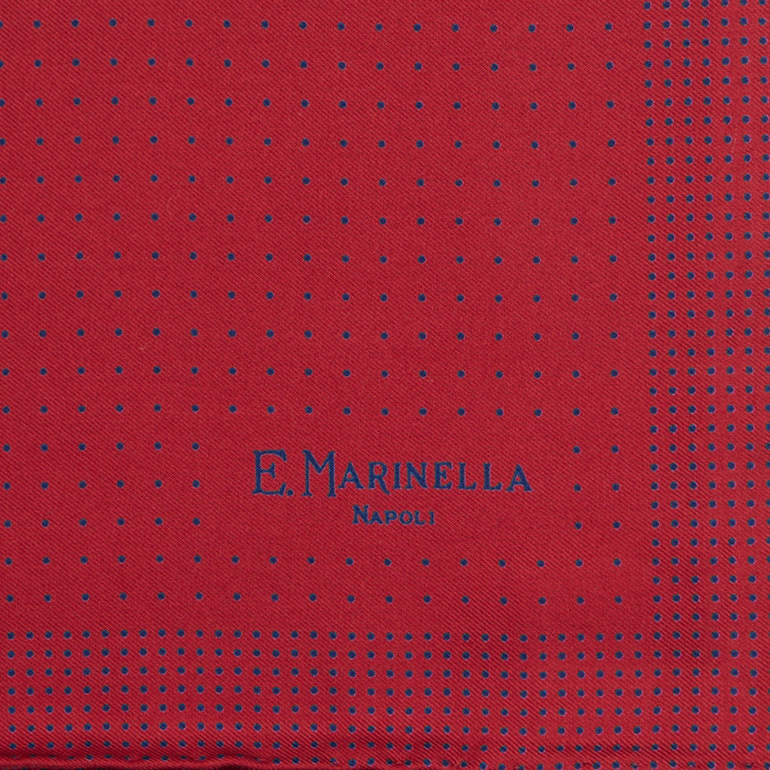 BURGUNDY HAND-PRINTED SILK POCKET SQUARE