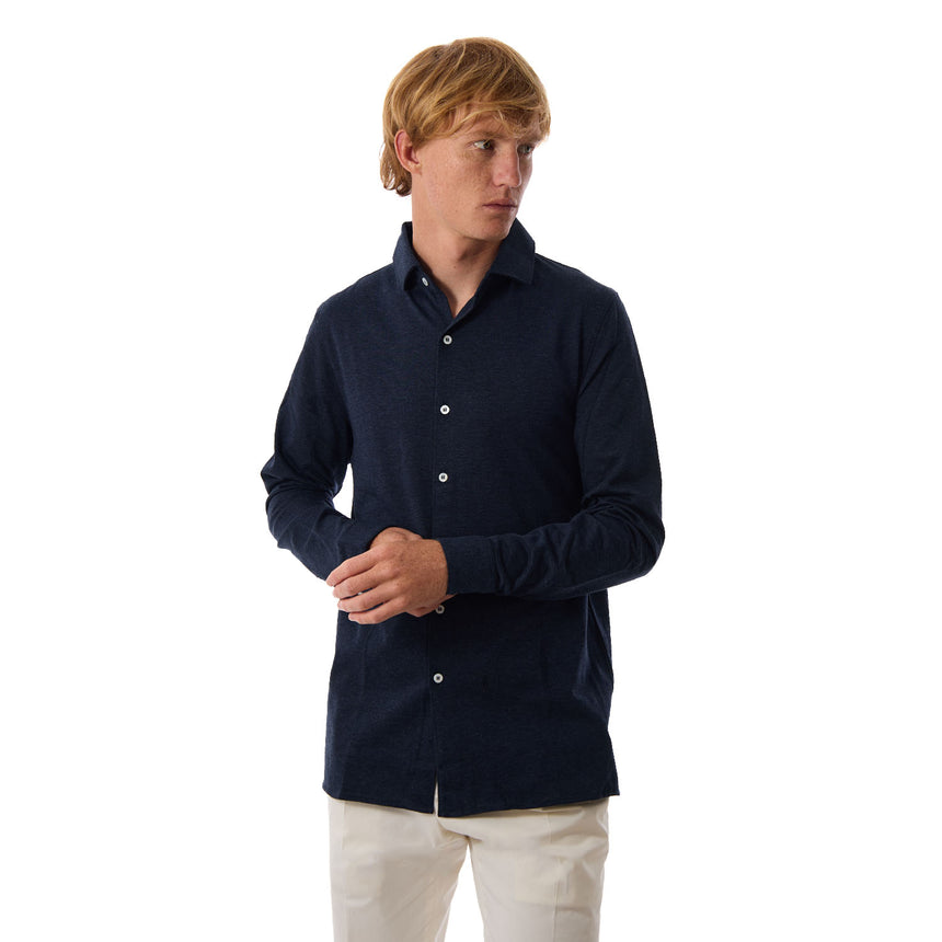 POLO CAMICIA BLU SCURO
